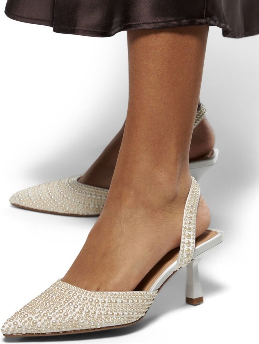 ALDO Brizza Beaded Slingback Pumps Pillow Walk Wedding / Formal Evening Shoes 6